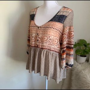 Ecote BOHO BABYDOLL styled top lightweight